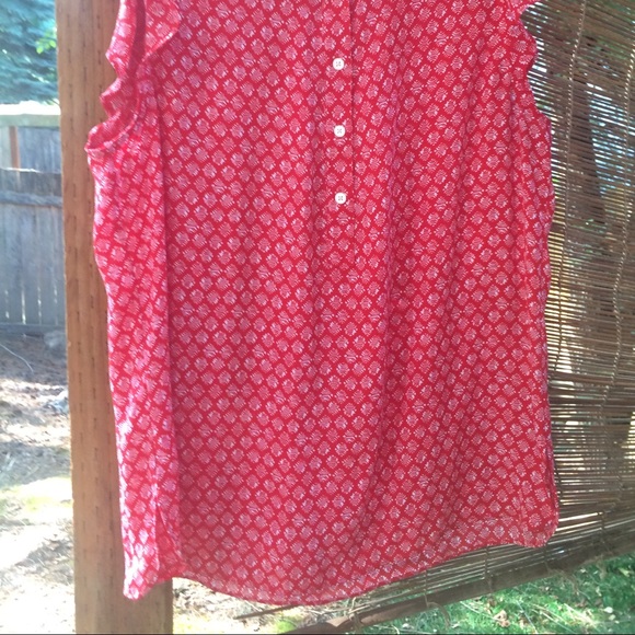 Loft Orange Red Blouse - Picture 2 of 5